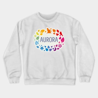 Aurora name with colorful leaves Crewneck Sweatshirt